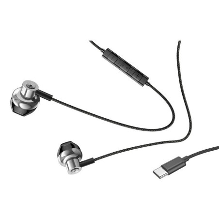 AURICULARES BOTON MICRO COOL STEREO TIPO-C SILVER