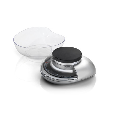LAICA ITALIAN DESIGN MECHANICAL KITCHEN SCALE WITH LARGE BOWL CHROME COLOR 3KG LC7107