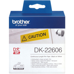 Brother DK-22606 nastro per etichettatrice Nero su giallo