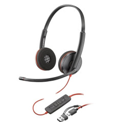 Auriculares poly blackwire 3220 estreo usb - c negro + adaptador usb - c - a auriculares poly blackwire 3220 estreo usb - c + ad