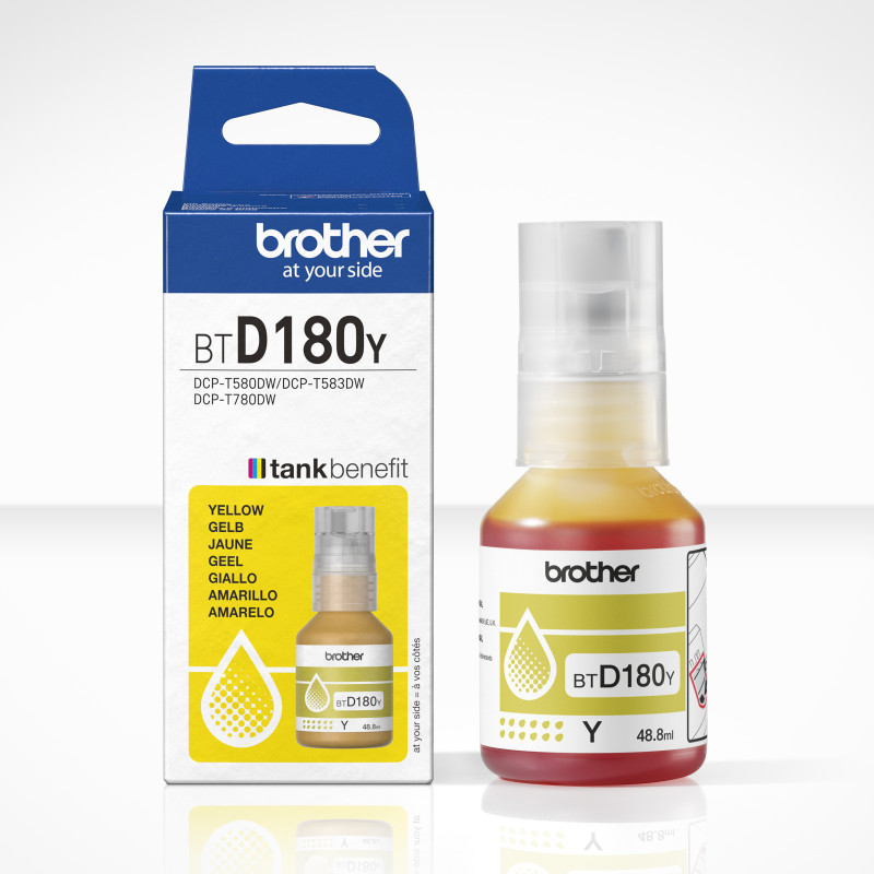 Botella tinta brother btd180y amarilla 5000 paginas