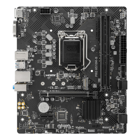 Placa base msi h510m - b pro lga 1200 m - atx -  2x ddr4 -  4x sata3 -  2x usb 3.2 -  4x usb 2.0 911 - 7e05 - 004  solo 10 gener