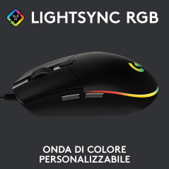 Mouse raton logitech g203 lightsync negro gaming 8.000 dpi 6 botones