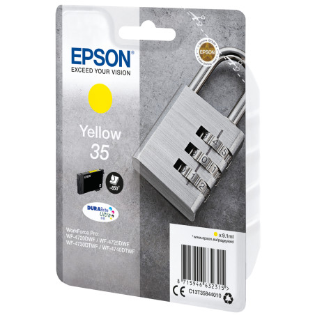 Cartucho tinta epson c13t35844010 amarillo durabrite ultra ink 35 -  650 paginas - candado