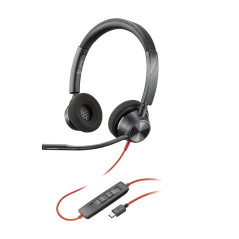 Auricular poly blackwire 3320 stereo usb - c headset + adaptador usb - c - a