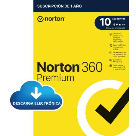 Antivirus norton 360 premium 75gb espaol 1 usuario 10 dispositivos 1 ao esd electronica drmkey gum