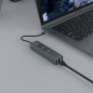 Savio AK-57 USB-C - 3 x USB-A HUB with RJ-45 Gigabit Ethernet adapter 5000 Mbit/s grey 2 x USB 3.2 Gen 2 (3.1 Gen 2) Type-C
