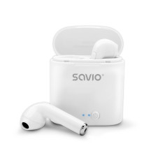 Savio TWS-01 Białe Cuffie Wireless In-ear Chiamate Musica Sport Tutti i giorni Bluetooth Bianco