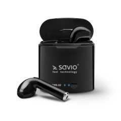 Savio TWS-02 cuffia e auricolare Wireless In-ear Musica e Chiamate Bluetooth Nero