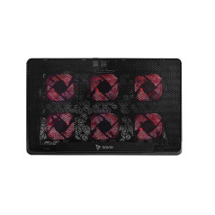 Savio Laptop cooling pad 6 backlit fans 2000 RPM COS-01 base di raffreddamento per laptop 43,9 cm (17.3") Nero, Rosso