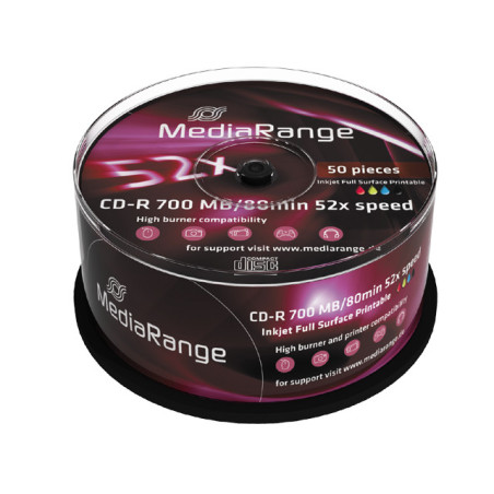 MediaRange MR208 CD vergine CD-R 700 MB 52x 50 pz