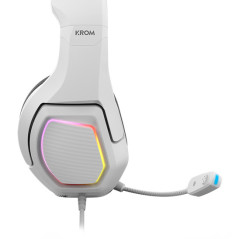 Krom Kopa 7.1 Auricolare Cablato A Padiglione Gaming Nero, Bianco