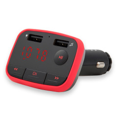 Savio TR-10 trasmettitore FM 87 - 108 MHz Bluetooth/USB Nero, Rosso