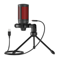 Savio wired gaming microphone with backlight tripod USB SONAR PRO Nero, Rosso Microfono per console di gioco