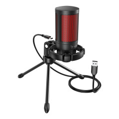 Savio wired gaming microphone with backlight tripod USB SONAR PRO Nero, Rosso Microfono per console di gioco