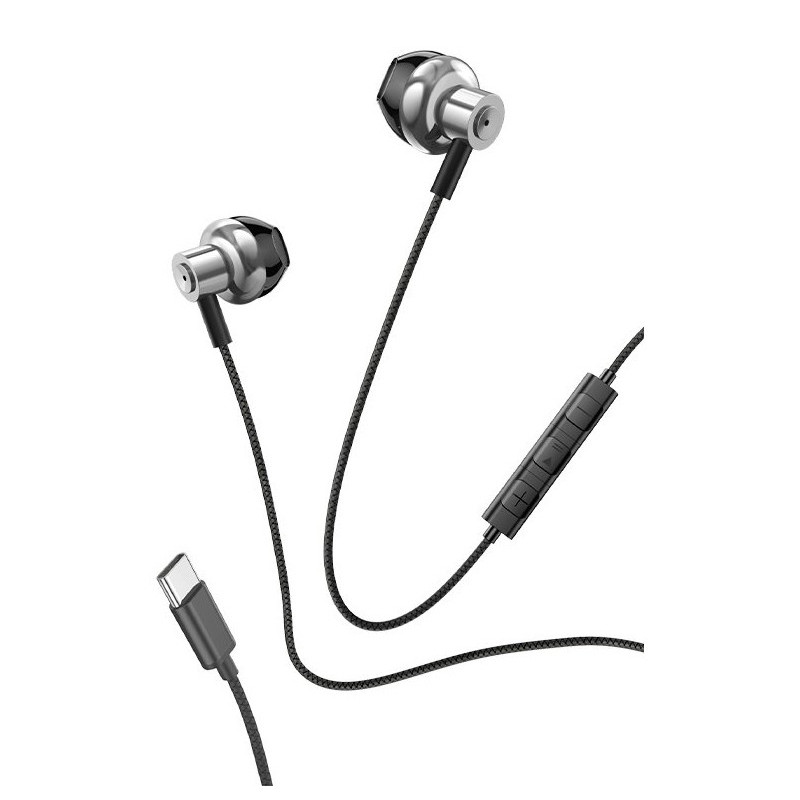 COOL Accesorios 8434847070889 Auricolare Cablato In-ear Musica e Chiamate USB tipo-C Nero, Argento COOL Accesorios 8434847070889 Auricolare Cablato In-ear Musica e Chiamate USB tipo-C Nero, Argento