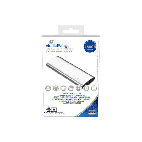 MediaRange MR1102 unità esterna a stato solido 480 GB USB tipo-C 3.2 Gen 2 (3.1 Gen 2) Argento