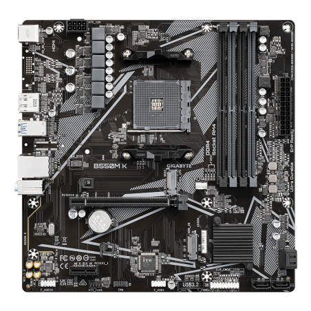 Placa base gigabyte b550m k am4 m - atx -  4x ddr4 -  4x sata3 -  4x usb 3.2 -  4x usb 2.0
