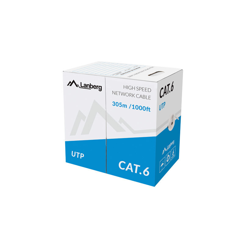 Lanberg LCU6-10CC-0305-S cavo di rete Grigio 305 m U/UTP (UTP)