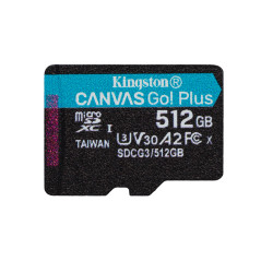 Kingston Technology Canvas Go! Plus Scheda microSDXC Canvas Go Plus 170R A2 U3 V30 da 512GB + adattatore