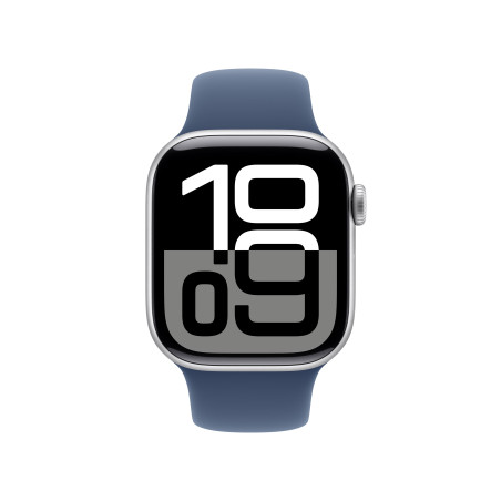 Smartwatch apple watch series 10 gps 42mm silver case denim sport band s - m