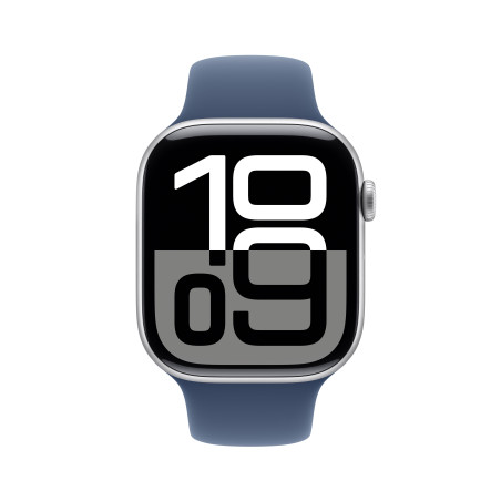 Smartwatch apple watch series 10 gps 46mm silver case denim sport band m - l