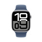 Apple Watch Series 10 Serie 10 GPS 46mm Cassa in Alluminio Color Argento con Denim Sport Band - S/M