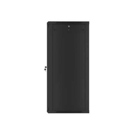 Armario lanberg mural rack 19 pulgadas 27u - 600x600 flat pack v2 negro