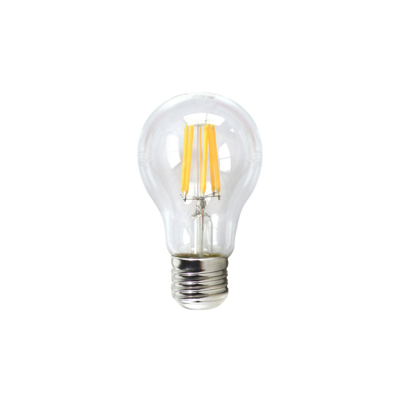 Bombilla led silver electronic filamento transprente estandar 6w80w -  e27 -  3000k luz calida -  a++