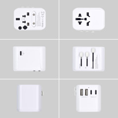 Enchufe universal ewent ew1470 eu - usa - uk - aus 2 x usb - 3 x usb tipo c
