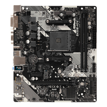 Placa base asrock amd am4 b450m hdv ddr4x2 32gb dvi - d hdmi micro atx
