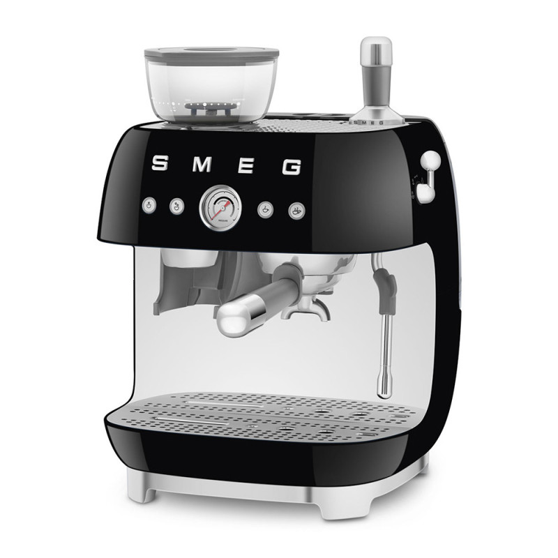 Smeg Macchina da Caffè Espresso Manuale con macinacaffè integrato 50's Style – Nero LUCIDO – EGF03BLEU Smeg Macchina da Caffè Espresso Manuale con macinacaffè integrato 50's Style – Nero LUCIDO – EGF03BLEU