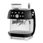 Smeg Macchina da Caffè Espresso Manuale con macinacaffè integrato 50's Style – Nero LUCIDO – EGF03BLEU Smeg Macchina da Caffè Espresso Manuale con macinacaffè integrato 50's Style – Nero LUCIDO – EGF03BLEU