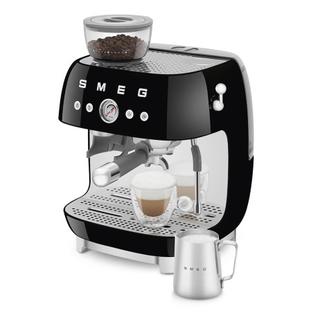 SMEG ESPRESSO MACHINE 50'STYLE WITH INTEGRATED GRINDER BLACK EGF03BLEU