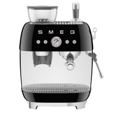 Smeg Macchina da Caffè Espresso Manuale con macinacaffè integrato 50's Style – Nero LUCIDO – EGF03BLEU