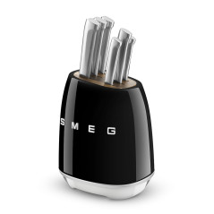 SMEG KNIFE BLOCK 50's STYLE BLACK KBSF02BL