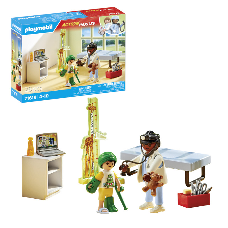Playmobil action heroes: pediatria con osito de peluche