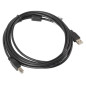 Cable impresora lanberg usb a -  usb b macho - macho ferrita negro 3 m