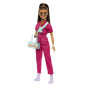 Mueca barbie mattel mono rosa