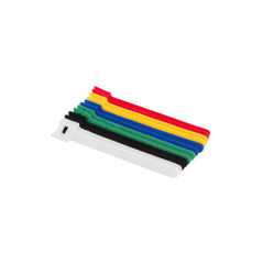 Lanberg ORG01-MT150-MC6 fascetta Fascetta con gancio e anello Tessuto Nero, Blu, Verde, Rosso, Bianco, Giallo 12 pz