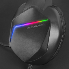 Mars Gaming MH122 cuffia e auricolare Cablato A Padiglione USB tipo A Nero