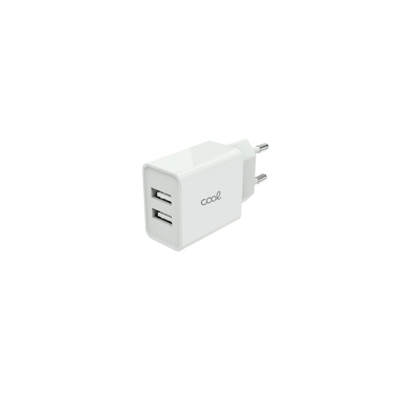 CARGADOR COOL 2USB 2,4 AMP WHITE