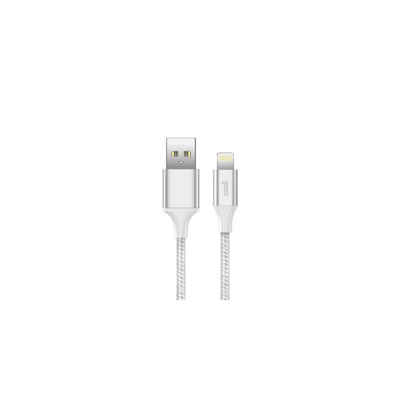 CABLE COOL USB LIGHTNING 1.2M NYLON WHITE