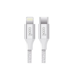 CABLE COOL USB-C A LIGHTNING 1.2M NYLON WHITE