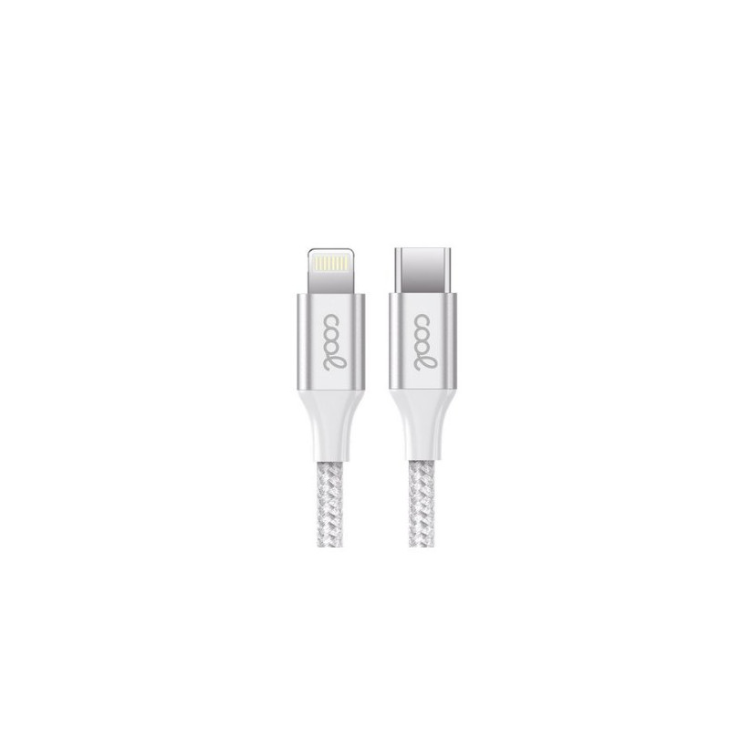 CABLE COOL USB-C A LIGHTNING 1.2M NYLON WHITE