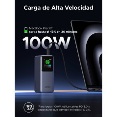 Ugreen 20000mAh 130W Fast Charging Powerbank Litio Grigio