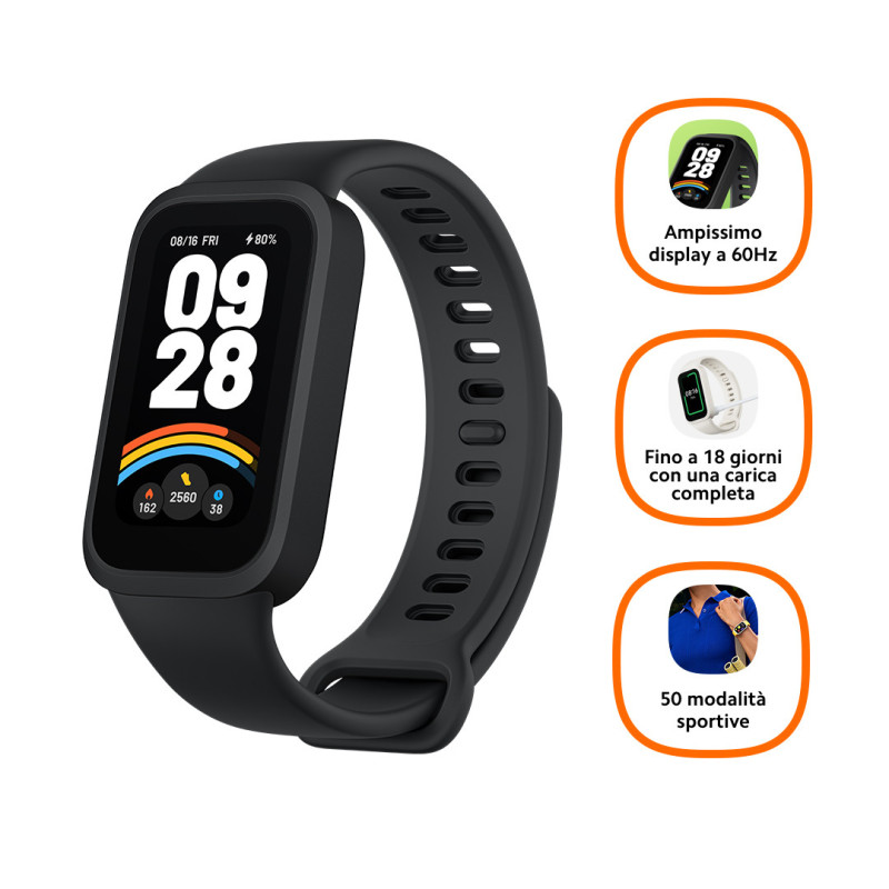 Xiaomi Smart Band 9 Active TFT Braccialetto per rilevamento di attività 3,73 cm (1.47") Nero Xiaomi Smart Band 9 Active TFT Braccialetto per rilevamento di attività 3,73 cm (1.47") Nero