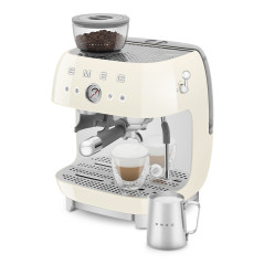 Smeg Macchina da Caffè Espresso Manuale con macinacaffè integrato 50's Style – Panna LUCIDO – EGF03CREU