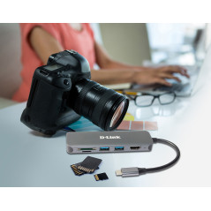 D-Link DUB-2327 Cablato USB tipo-C Grigio