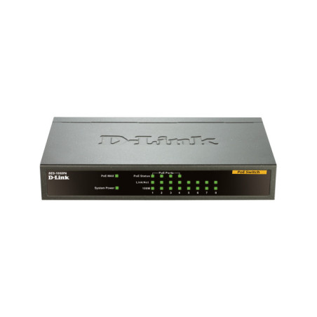 D-Link DES-1008PA Non gestito Fast Ethernet (10 100) Supporto Power over Ethernet (PoE) Nero